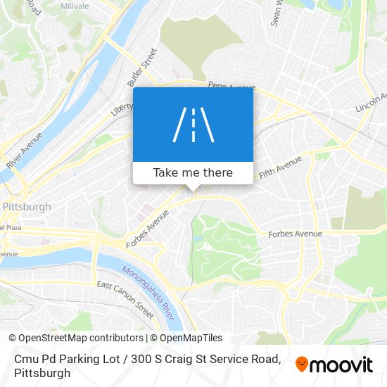Mapa de Cmu Pd Parking Lot / 300 S Craig St Service Road