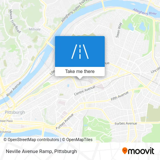 Neville Avenue Ramp map