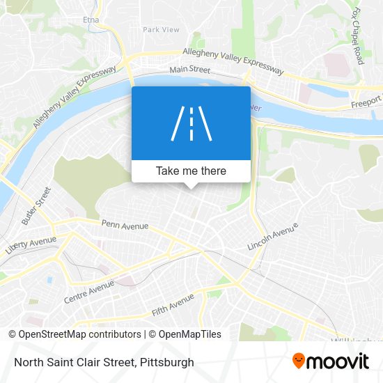 North Saint Clair Street map