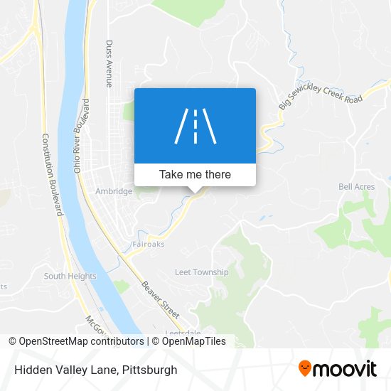 Hidden Valley Lane map