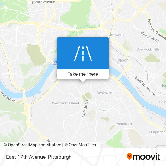 East 17th Avenue map