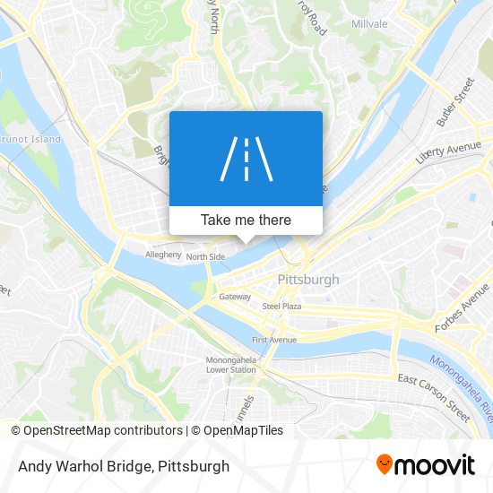 Andy Warhol Bridge map