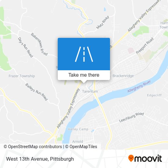 West 13th Avenue map
