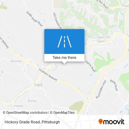 Hickory Grade Road map
