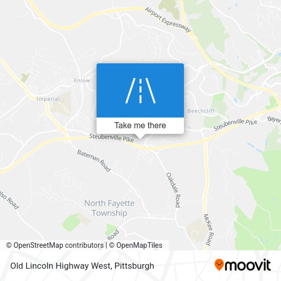 Old Lincoln Highway West map