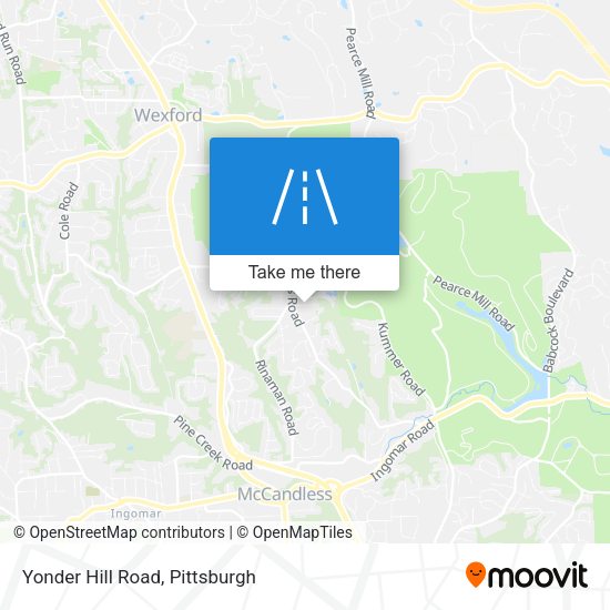 Yonder Hill Road map