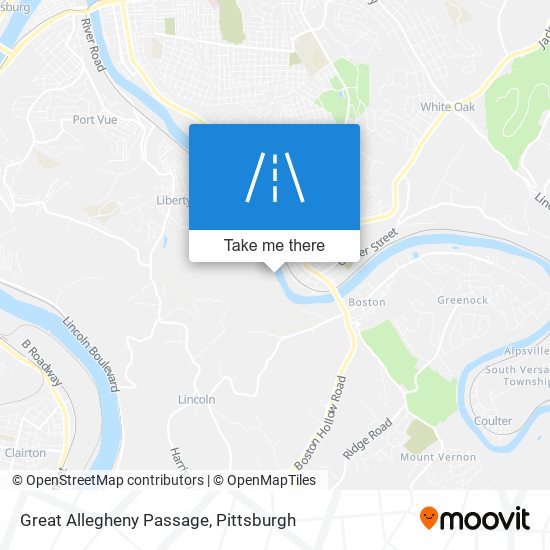 Mapa de Great Allegheny Passage