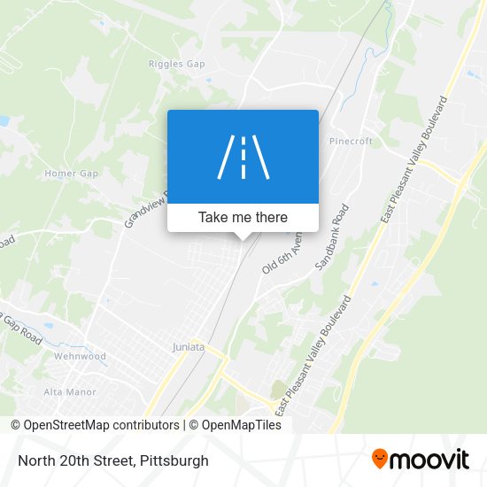 North 20th Street map