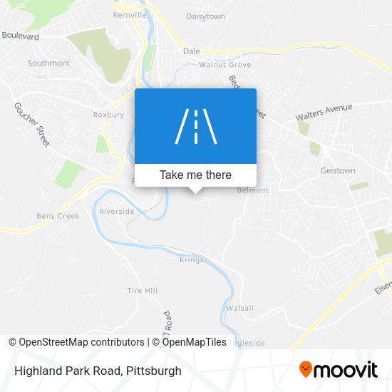 Highland Park Road map