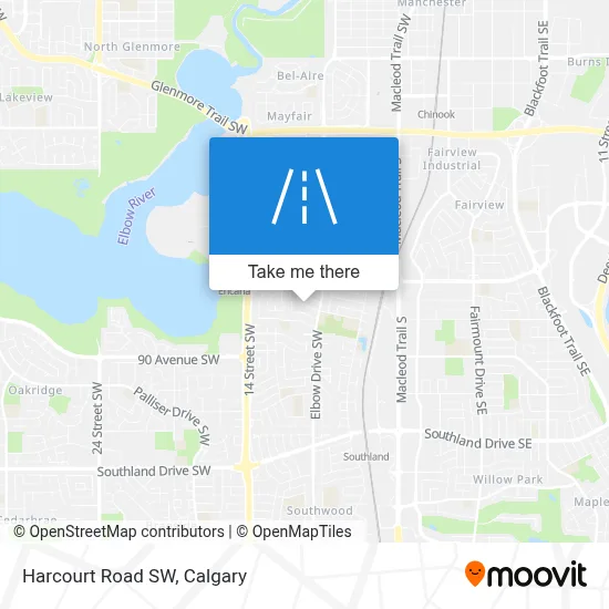 Harcourt Road SW map