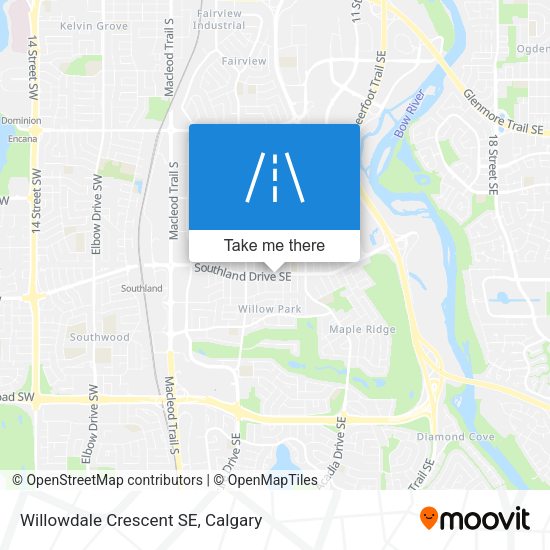 Willowdale Crescent SE map