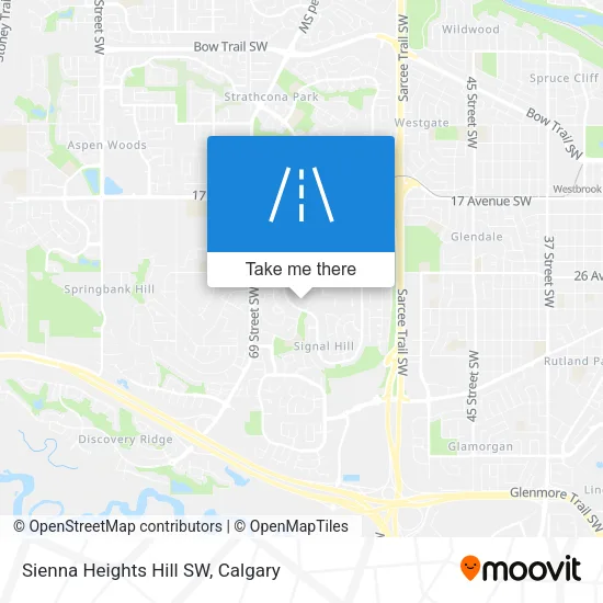 Sienna Heights Hill SW map