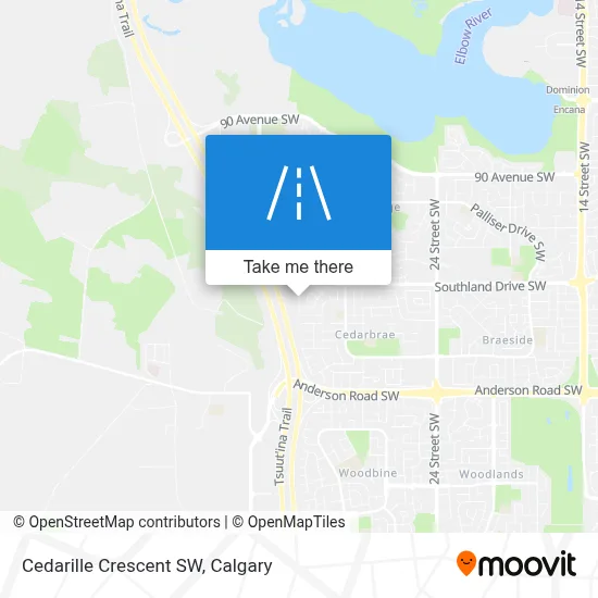 Cedarille Crescent SW map