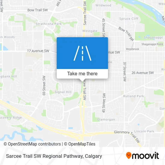 Sarcee Trail SW Regional Pathway map