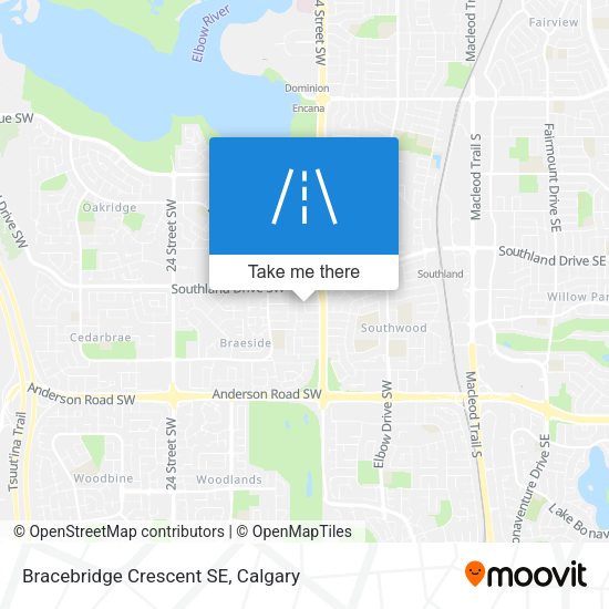 Bracebridge Crescent SE map