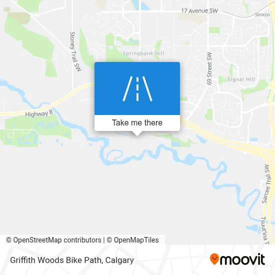 Griffith Woods Bike Path map