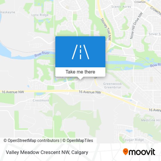 Valley Meadow Crescent NW map