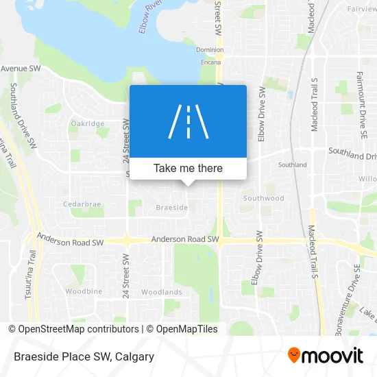 Braeside Place SW map