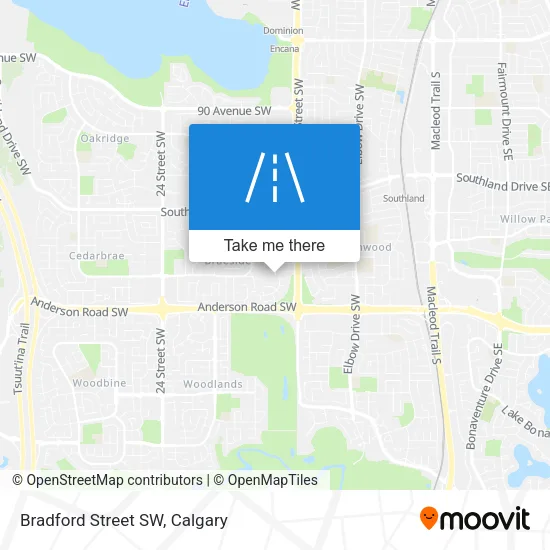 Bradford Street SW map