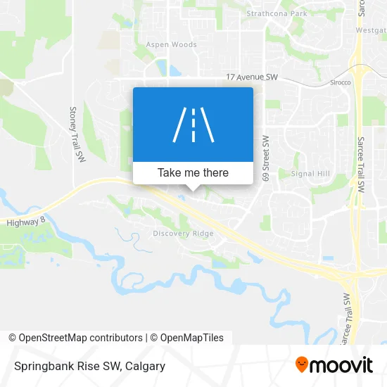 Springbank Rise SW map