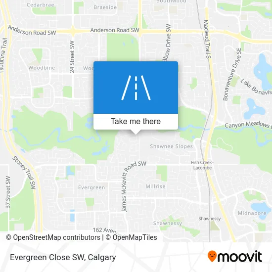 Evergreen Close SW map