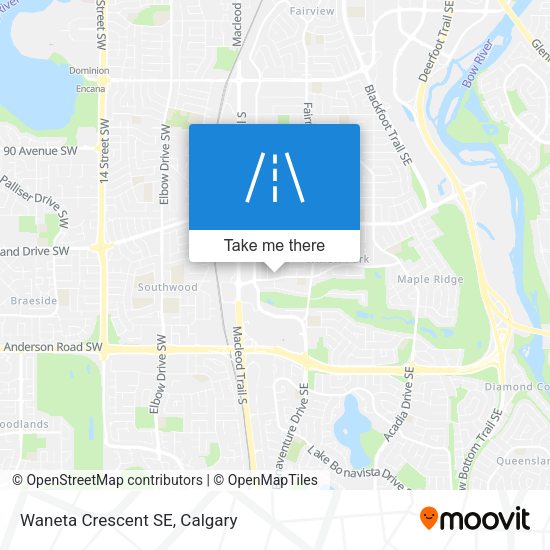 Waneta Crescent SE map