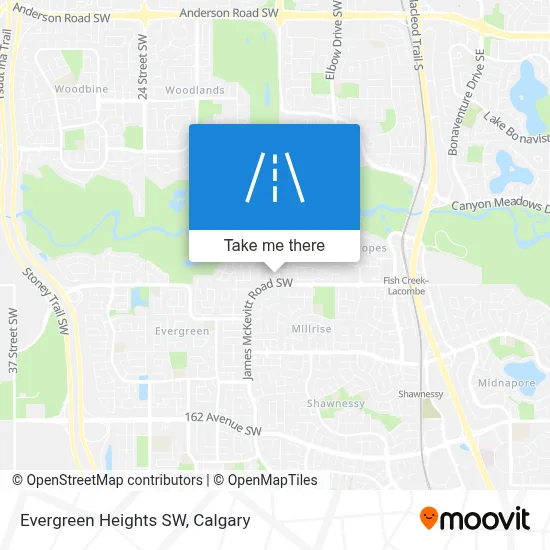 Evergreen Heights SW map