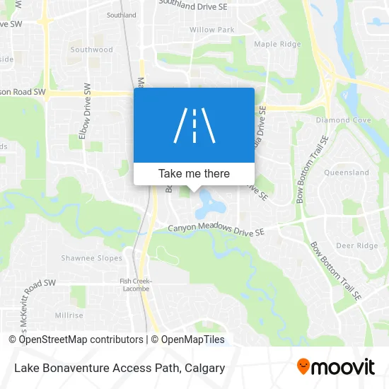Lake Bonaventure Access Path map