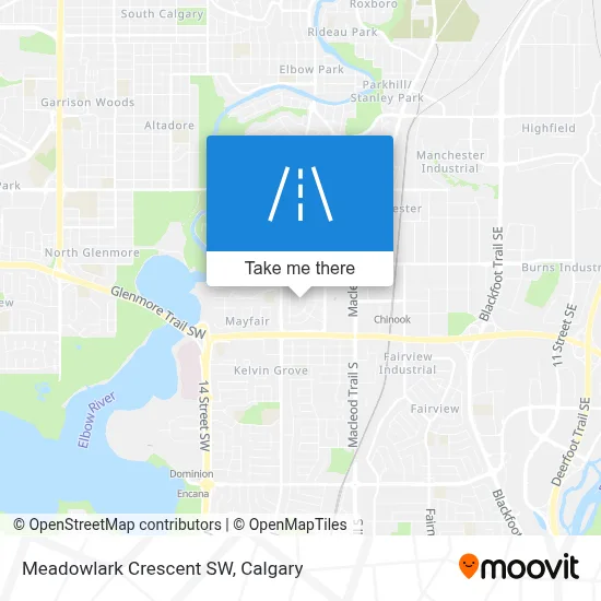 Meadowlark Crescent SW map