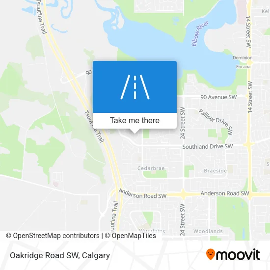 Oakridge Road SW map