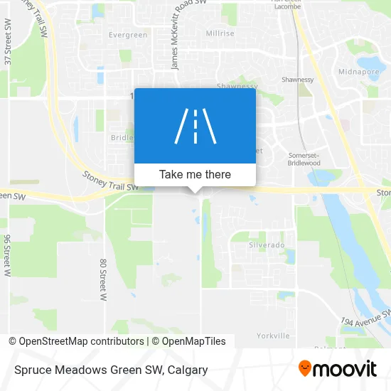 Spruce Meadows Green SW map