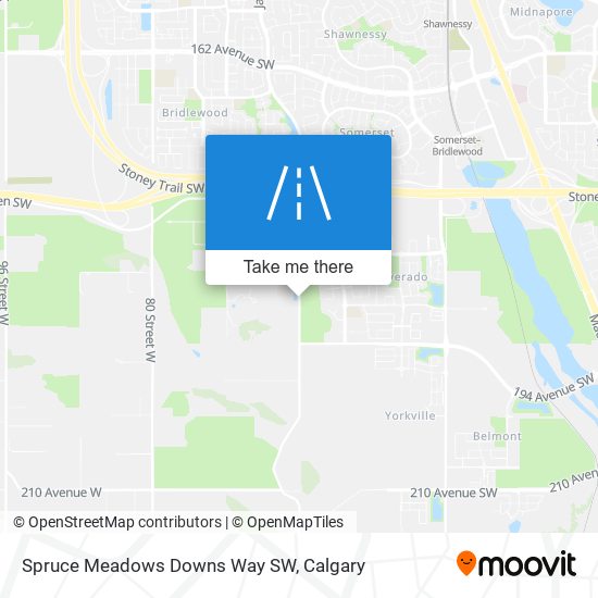 Spruce Meadows Downs Way SW map