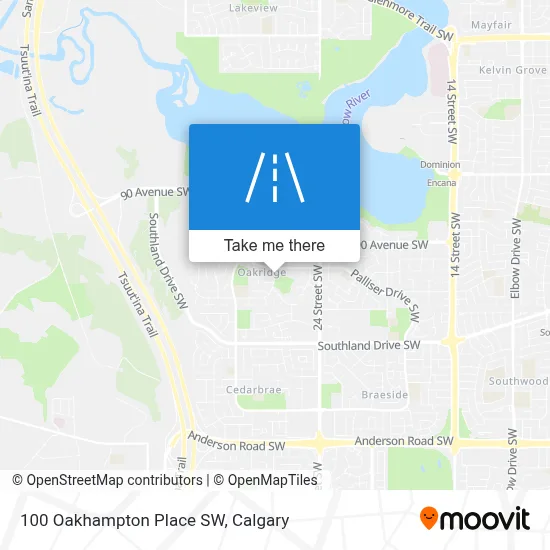 100 Oakhampton Place SW map