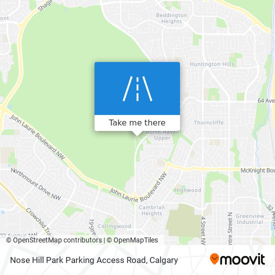 Nose Hill Park Parking Access Road map