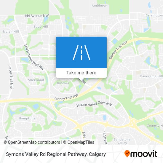 Symons Valley Rd Regional Pathway map
