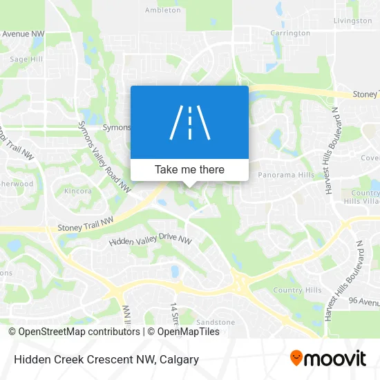 Hidden Creek Crescent NW map