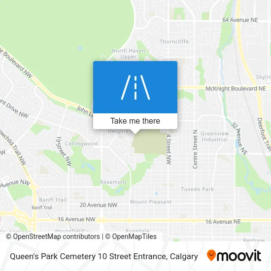 Queen's Park Cemetery 10 Street Entrance map