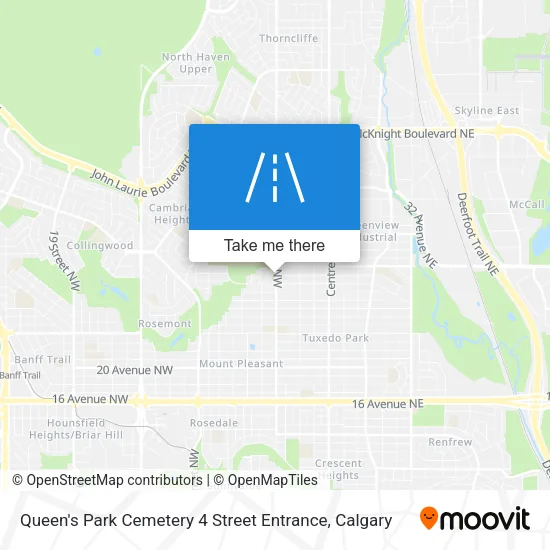 Queen's Park Cemetery 4 Street Entrance map