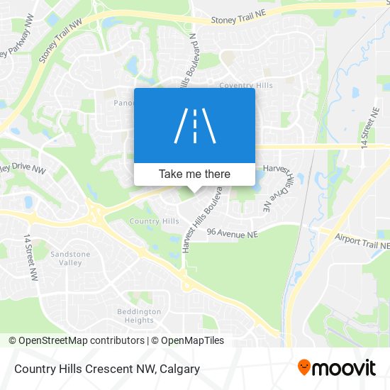 Country Hills Crescent NW map
