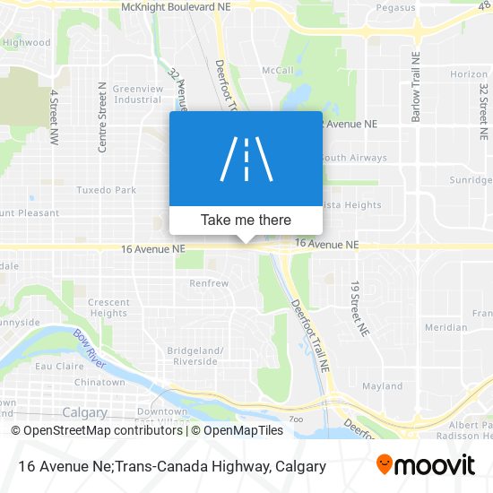 16 Avenue Ne;Trans-Canada Highway map