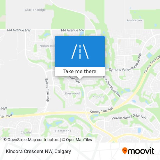 Kincora Crescent NW map