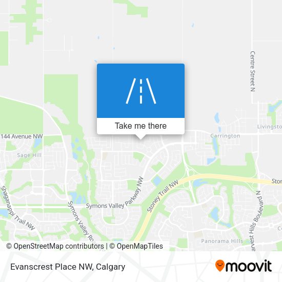 Evanscrest Place NW map
