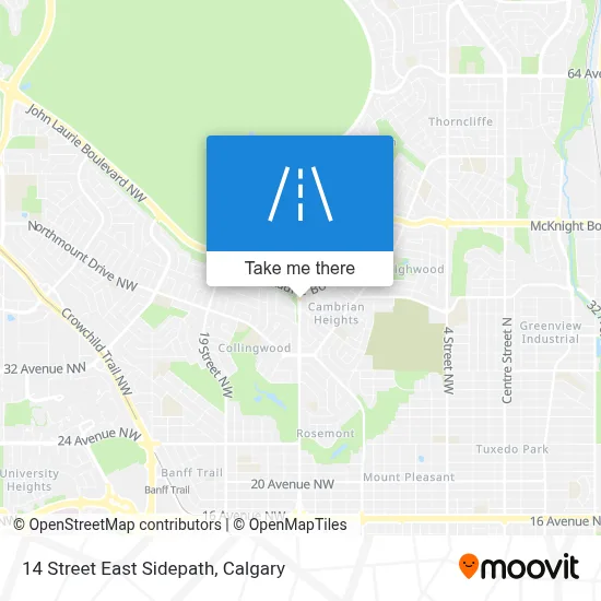 14 Street East Sidepath map