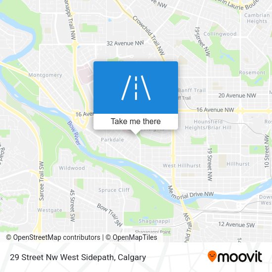 29 Street Nw West Sidepath map