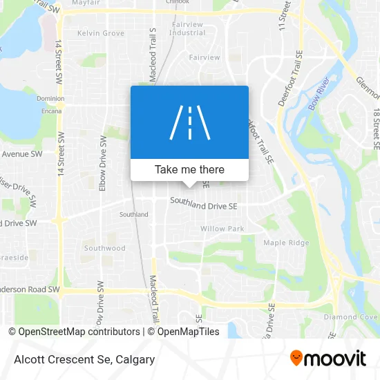 Alcott Crescent Se map