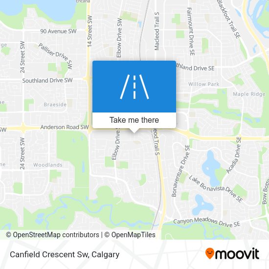 Canfield Crescent Sw map
