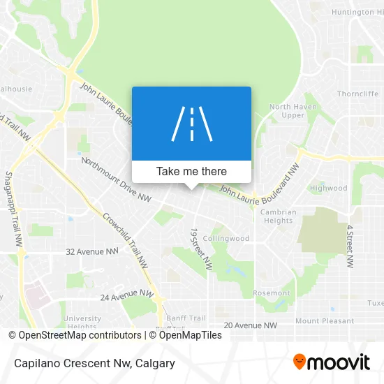 Capilano Crescent Nw map