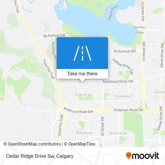Cedar Ridge Drive Sw map