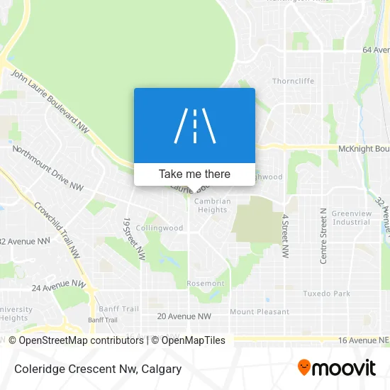 Coleridge Crescent Nw map