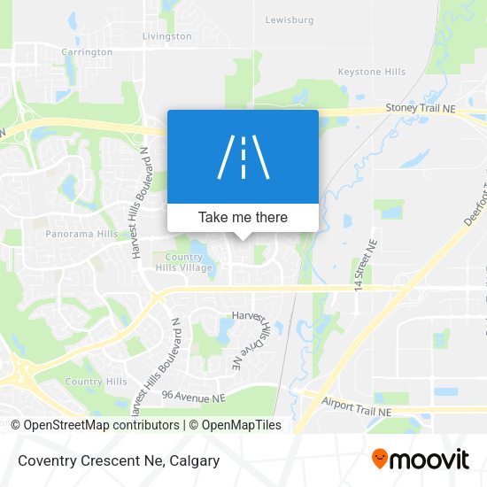 Coventry Crescent Ne map